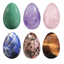 Natural Quartz Crystal Egg Gemstone Healing Exercise Palm Worry Reiki Stones picture