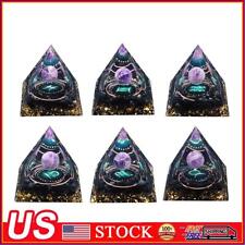 Natural Orgonite Pyramid Crystal 12 Constellation Chakra Energy Generator picture
