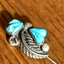 Ben Eustace Zuni 2-Turquoise Pin Sterling Silver Vintage 9h picture