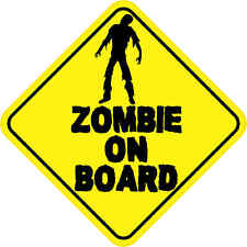 6in x 6in Zombie On Board Magnet Car Truck Vehicle Magnetic Sign picture