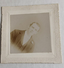 Vintage Cabinet Card Young Man in Suit 2x2 picture