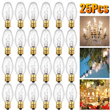 Night Light Bulbs, 25Pack C7 Christmas Light 7W 120V Incandescent Candelabra E12 picture