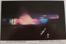 Horseshoe Falls Illuminated Niagara Falls Ontario Canada Vintage Postcard picture