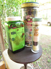 VINTAGE LOT OF 3 JARS FILLED WITH BUTTONS-GLASS-COCONUT SHELL++ picture
