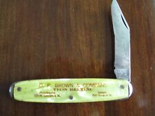 Brit-Nife St Louis Pocket Knife Mother-of-Pearl Handle D P Brown TEON BELT MI PA picture