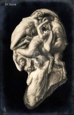 SURREALISM METAMORPHIC FANTASY Old Man Greco Roman Women RPPC Postcard COPY picture