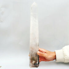 2.67lb Natural Red / Green Ghost Quartz Crystal Obelisk Wand Point Healing picture