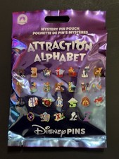 2026 Disney Parks Attraction Alphabet Mystery Pouch Pin 5-pack Sealed picture