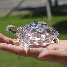 NATURAL CLEAR QUARTZ LONGEVITY TURTLE CARVED CRYSTAL CHAKRA HEALING STONE DECOR picture