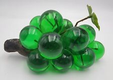 Vintage Lucite Acrylic Grape Cluster on Burlwood Branch Kelly Green MCM picture