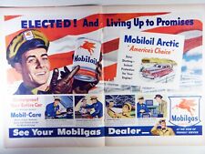 Vintage 1948 MOBIL GAS & OIL Lg 2-Page Magazine Print Ad: AMERICA'S CHOICE picture