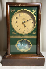 WOOD WUERSCH  FALL RIVER MASS CLOCK - Horse & Carriage Scene Battery Operated picture