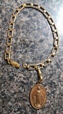 Vintage Catholic Blessed Virgin Mary Miraculous Medal Bracelet  picture