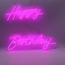US Stock CALCA Happy Birthday Pink Integrative Neon Sign for Any Age / party picture