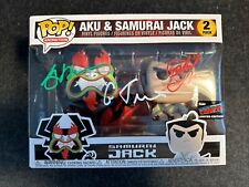 RARE Funko Pop: Samurai Jack - 2 Pack - Aku & Samurai Jack - NYCC SIGNED 3x  picture