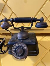 Vintage Expoga Danmark Danish Black And Brass Rotary Telephone picture