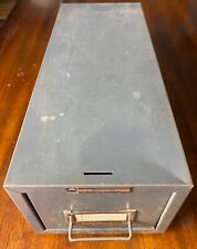 SteelMaster vintage gray Single Drawer Stackable Index 4 x 6 Card File Cabinet picture