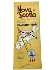 Vintage 1954 NOVA SCOTIA Canada Road Map Highway Travel Vacation picture