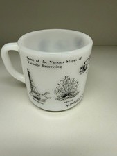 Vintage Minnesota Taconite Country Processing Stages Milk Glass Coffee Mug USA picture