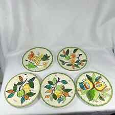 5 Peasant Village Southern Potteries Underglaze Fruit Dinner Plates Italy  picture