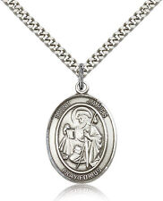 Saint James The Greater Medal For Men - .925 Sterling Silver Necklace On 24 ... picture