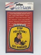 2 - Stop Pollution Eat Garbage NOS Decal Sticker Biker Hot Rat Rod Car 70s 80s picture