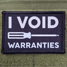 I Void Warranties Patch Moral Tactical Meme Military Army USA Hook & Loop 3x2 picture