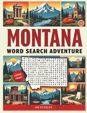 Montana Word Search Puzzle Book for Adults: Large Print Brain Games for Travel, picture