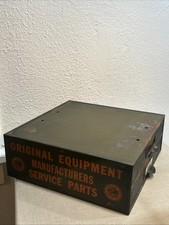 Vintage Green Metal 2 Drawer Storage/Parts Box Automotive Electric Association picture