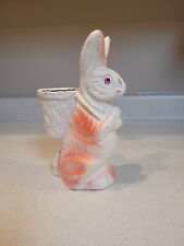 Vintage 1950s Candy Container EASTER BUNNY PINK PAPER MACHE PULP Rabbit picture