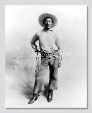 Cowboy Bill Pickett with Lariat c1902, Vintage Photo Reprint picture