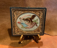 Vintage Antique Victorian Die Cut Framed, Union Case, Eagle & Flag picture
