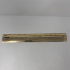 Vintage Ritalin CIBA 12" Metal Ruler mm/Metric Conversions Advertising picture