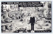 Miami Florida FL Postcard Rock Gate ED L The Man Who Made The Place Vintage picture