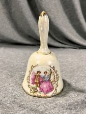 Porcelain Mother of Pearl Finish Victorian Bell Couple Dancing Made in Japan picture