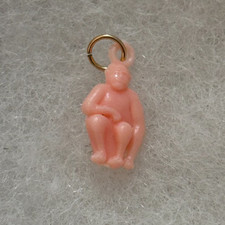 Vintage Cracker Jack? Gumball, Prize Charm Pendant Pink Ape, Monkey, Chimp picture