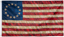 Betsy Ross Flag 3x5 Ft Vintage Tea Stained 13 Stars American Flags Colonial picture