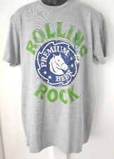 New Rolling Rock Beer T-Shirt Mens Large Gray Made Mexico Logo Promo picture