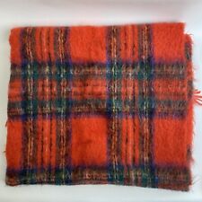 Vintage Mohair Wool Red Blue Green Plaid Throw Blanket McNab Made In Scotland picture