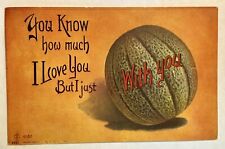 Can’t Elope With You. Cantaloupe. I Love You. Vintage Postcard 1908 picture