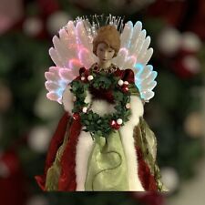 Vintage 12” Fiber Optics Porcelain Angel Plus  6’ AC Adapter Christmas Holiday picture