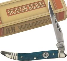 Rough Rider Blue Smooth Bone Toothpick Pocket Knife RR1953 Single Folding Blade picture