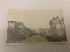c.1919 WWI French Bomb Destruction on Town Real Photo Postcard RPPC picture