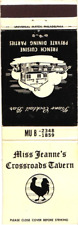 Miss Jeanne's Crossroads Tavern French Cuisine Parties Vintage Matchbook Cover picture