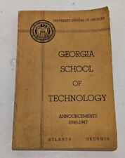 Vintage Georgia School Of Technology Announcements 1946-1947 Georgia Tech USG  picture