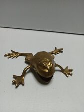 Brass Frog Life Sized Open Mouth Hollow Cast Form  picture