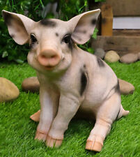 Large Adorable Realistic Animal Farm Babe Spotted Pig Piglet Statue 9