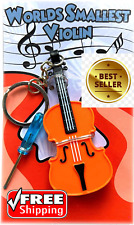 - World's Smallest Violin Keychain Playable with Music - Mini Tiny Violin - B... picture