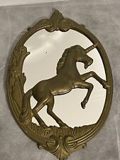 Vintage Ornate Brass Unicorn Mirror Wall Decor 13