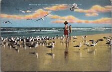 c1940s DAYTONA BEACH, Florida Linen Postcard 